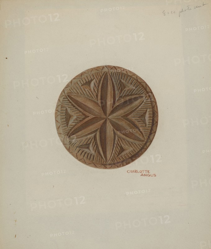 Pa. German Butter Mold, c. 1940. Creator: Charlotte Angus.