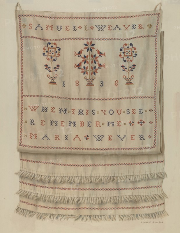 Pennsylvania German Show Towel. Creator: Charlotte Angus.