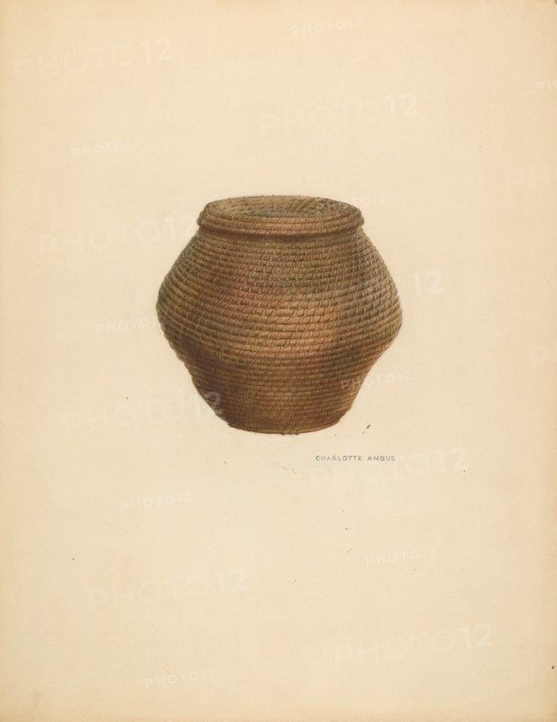 Bee Basket and Cover, c. 1938. Creator: Charlotte Angus.