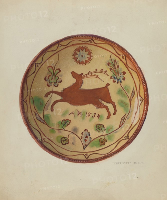 Pa. German Pie Plate, c. 1936. Creator: Charlotte Angus.