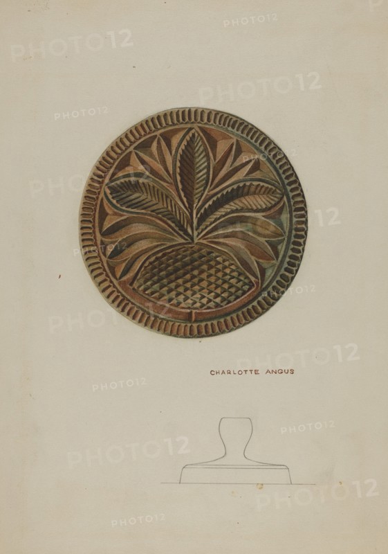 Pa. German Butter Mold, c. 1938. Creator: Charlotte Angus.