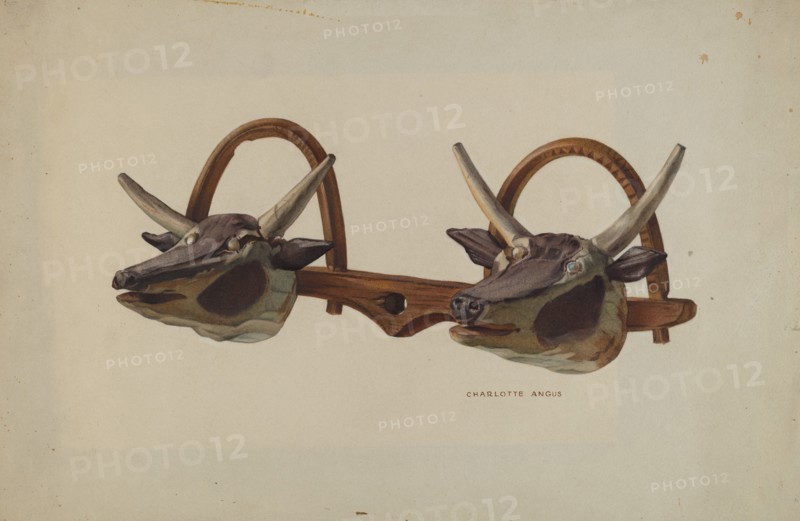 Hat Rack (Shaped Like Ox Yoke), c. 1939. Creator: Charlotte Angus.