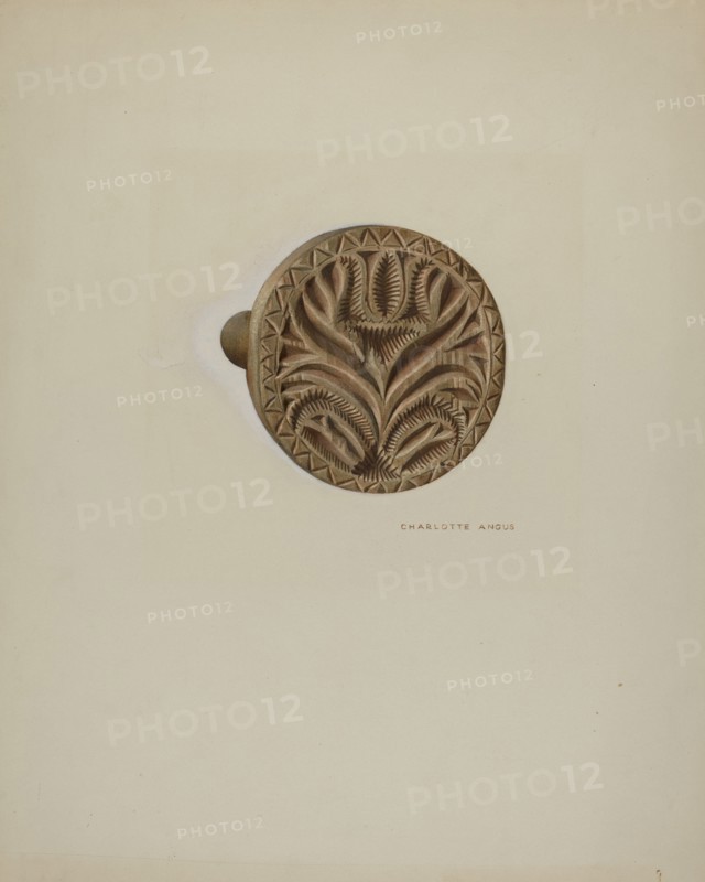 Pa. German Butter Mold, c. 1938. Creator: Charlotte Angus.