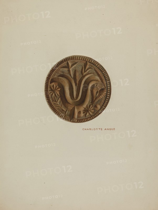 Pa. German Butter Mold, c. 1940. Creator: Charlotte Angus.