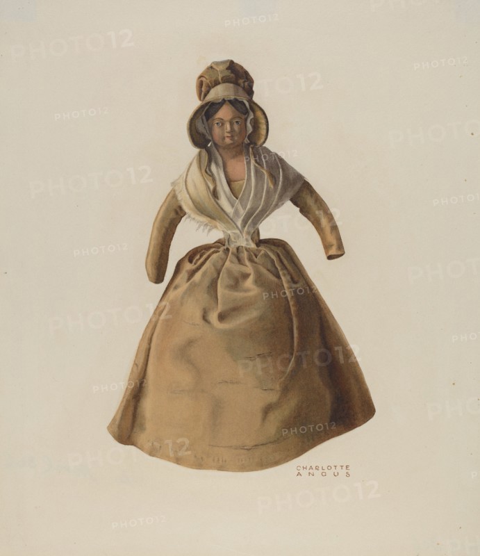 Quaker Doll, c. 1940. Creator: Charlotte Angus.