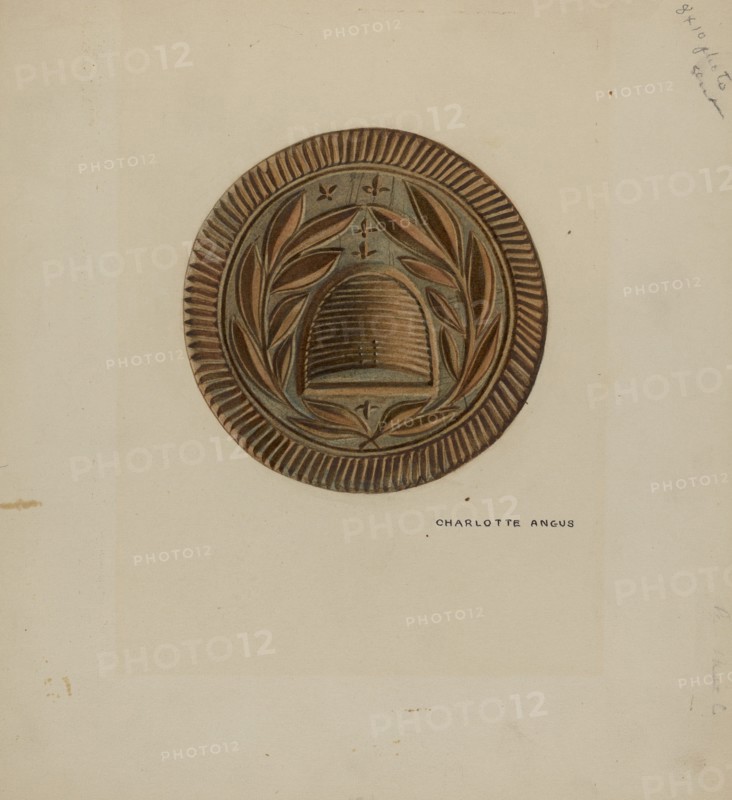 Pa. German Butter Mold, c. 1938. Creator: Charlotte Angus.