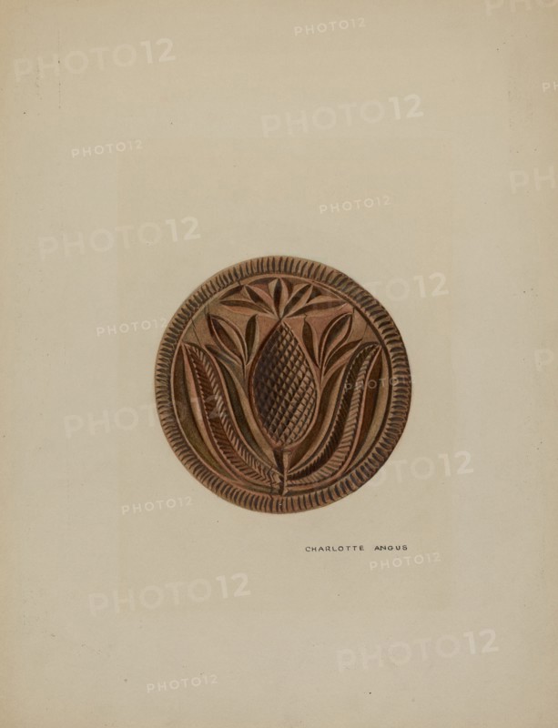 Pa. German Butter Mold, c. 1938. Creator: Charlotte Angus.
