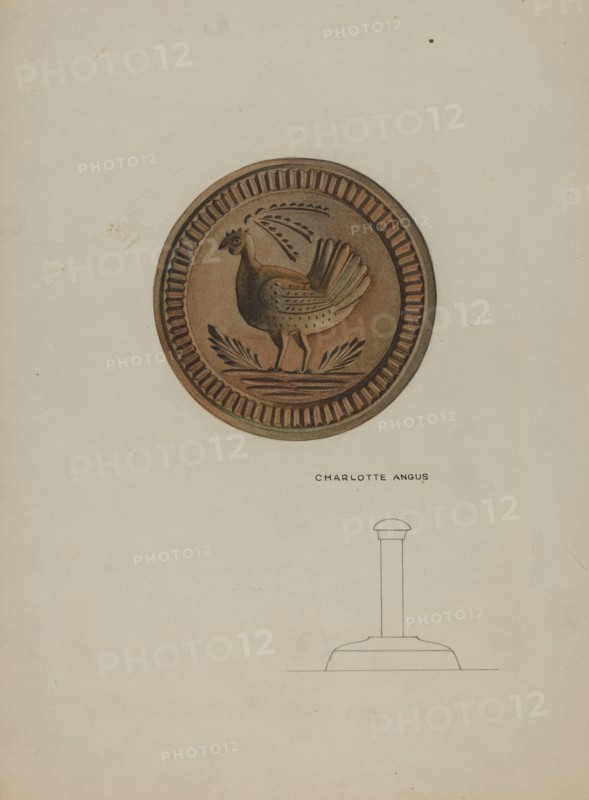 Pa. German Butter Mold, c. 1938. Creator: Charlotte Angus.