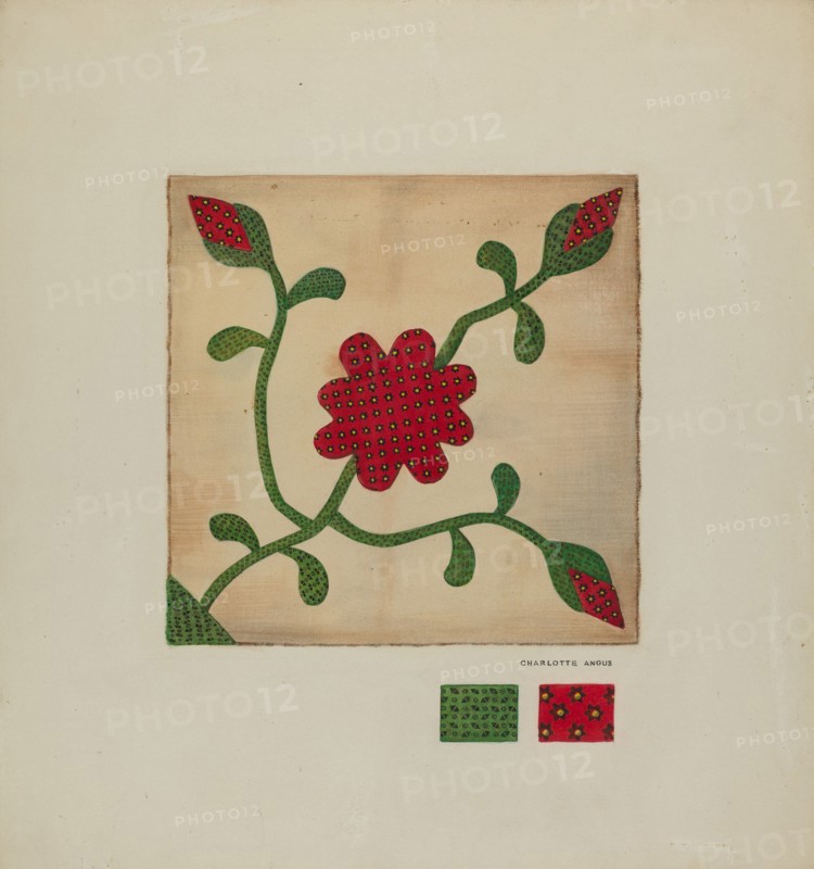 Quilt Block, c. 1937. Creator: Charlotte Angus.