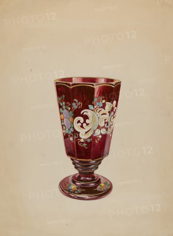 Vase (Ruby Glass), c. 1936. Creator: Ralph Atkinson.