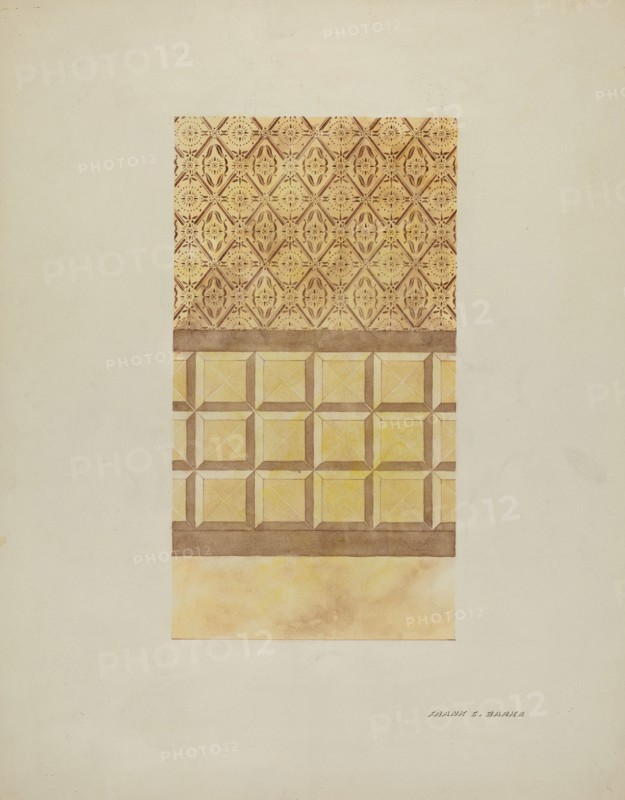 Wall Decoration, on Adobe Ranch House, c. 1939. Creator: Frank C. Barks.