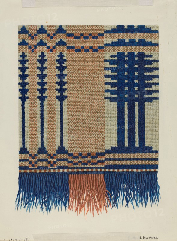 Coverlet Detail, c. 1937. Creator: Ruth M. Barnes.
