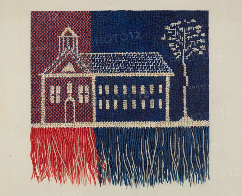 Coverlet Detail "Farmer's Fancy", c. 1937. Creator: Ruth M. Barnes.