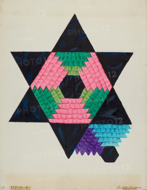 Block from Bedspread, c. 1937. Creator: Ruth M. Barnes.