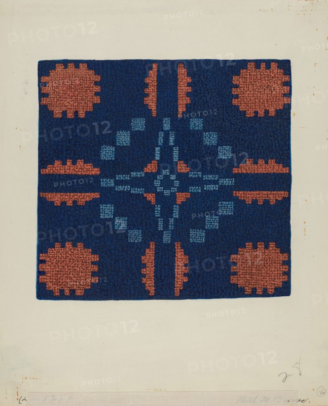 Coverlet Detail, c. 1936. Creator: Ruth M. Barnes.