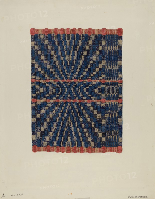 Coverlet Detail, c. 1937. Creator: Ruth M. Barnes.