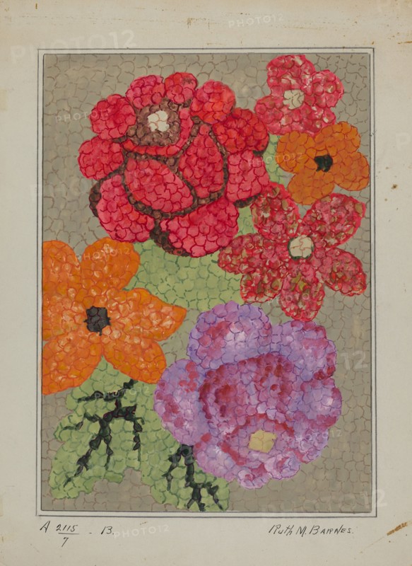 Hooked Rug, c. 1936. Creator: Ruth M. Barnes.