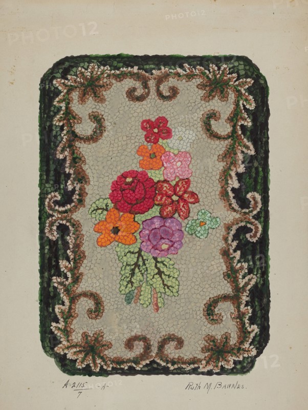 Hooked Rug, c. 1936. Creator: Ruth M. Barnes.