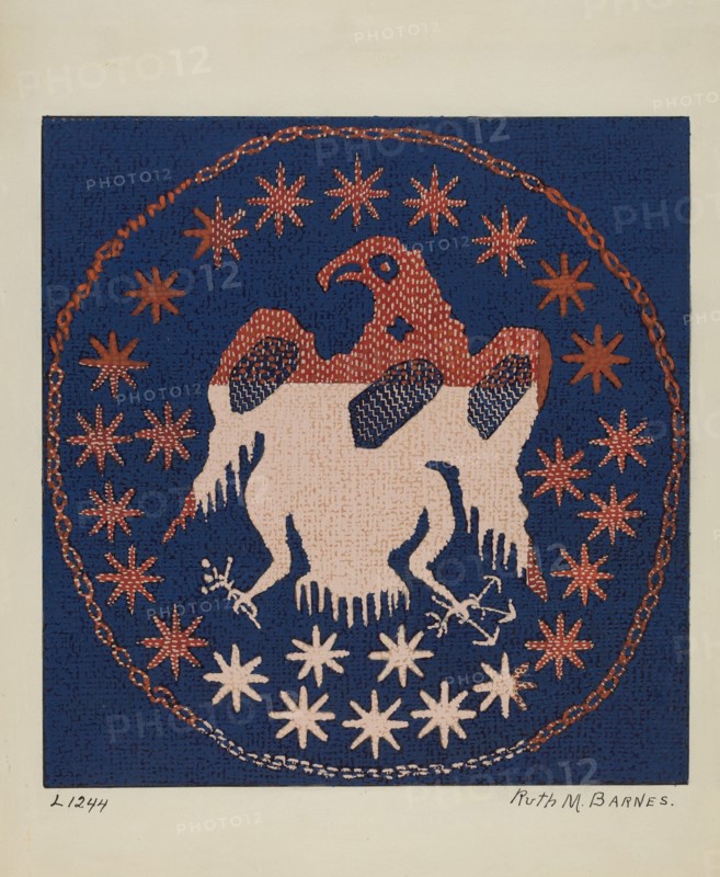 Historic Coverlet, c. 1936. Creator: Ruth M. Barnes.