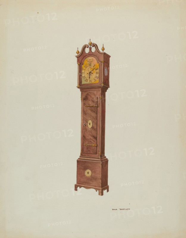 Grandfather Clock, Angular View, 1937. Creator: Dana Bartlett.