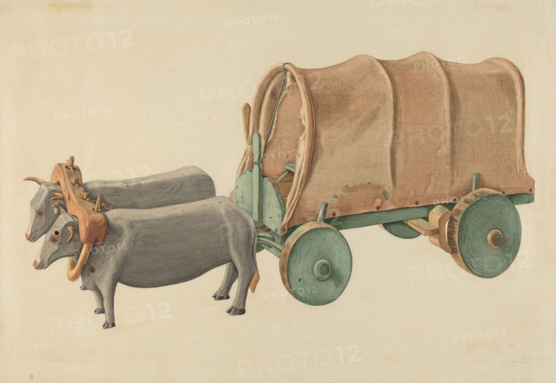 Miniature Oxcart, c. 1939. Creator: Eugene Bartz.