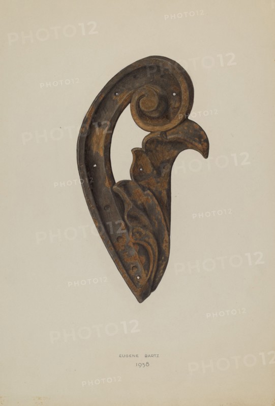 Leaf and Scroll, 1938. Creator: Eugene Bartz.