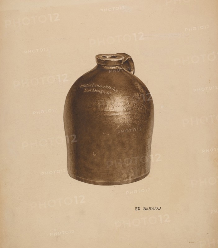 Pottery Milk Jug, c. 1934. Creator: Edward Bashaw.