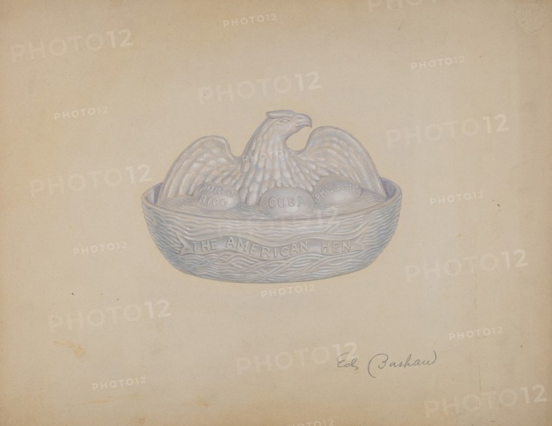 Butter Dish (Hen), c. 1941. Creator: Edward Bashaw.