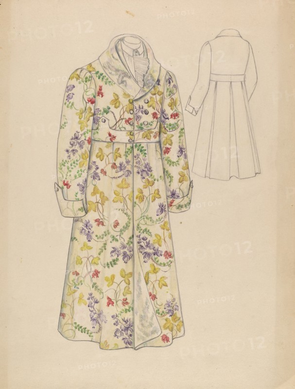 Man's Dressing Gown, c. 1936. Creator: Jessie M. Benge.