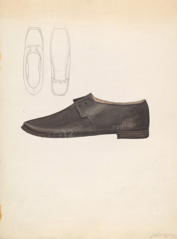 Man's Shoe, c. 1936. Creator: Jessie M. Benge.
