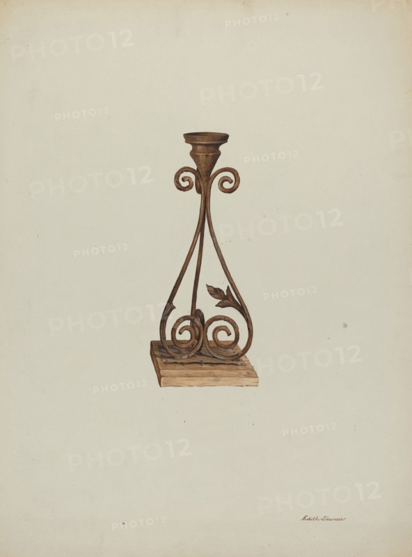 Candlesticks, 1939. Creator: Edith Towner.
