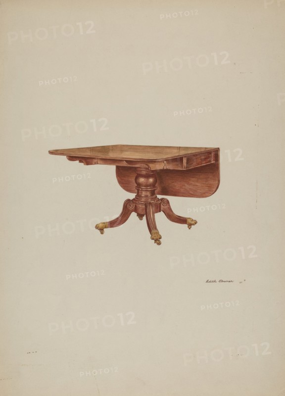 Table, Drop-leaf, 1940. Creator: Edith Towner.