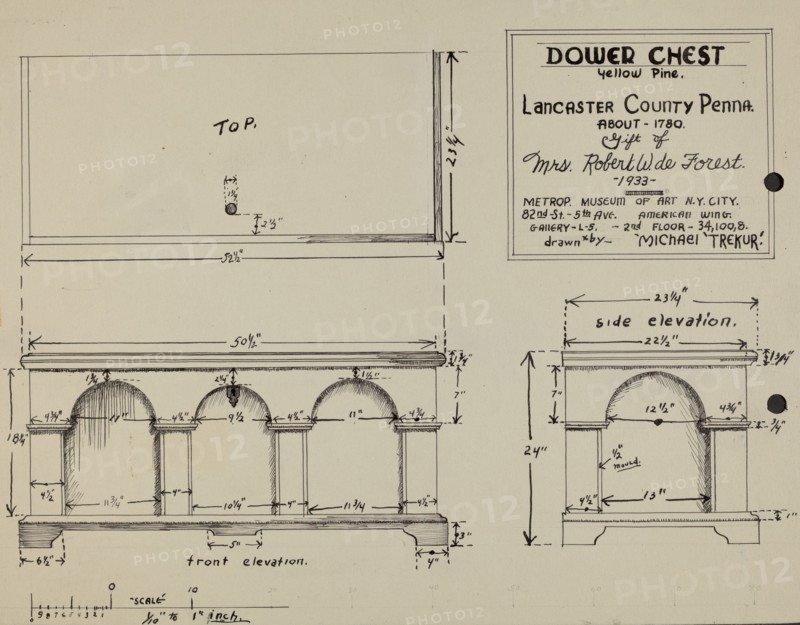 Pa. German Dower Chest, 1935/1942. Creator: Michael Trekur.