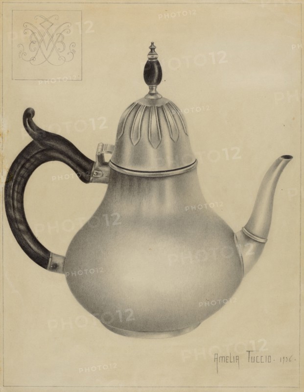Silver Teapot, 1936. Creator: Amelia Tuccio.