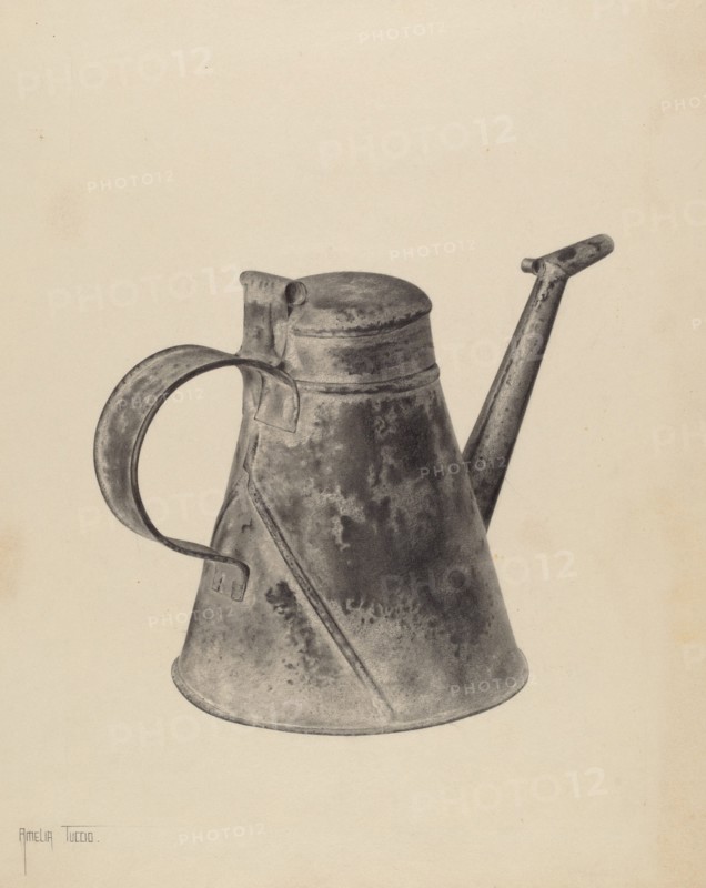 Sperm Oil Can, c. 1937. Creator: Amelia Tuccio.
