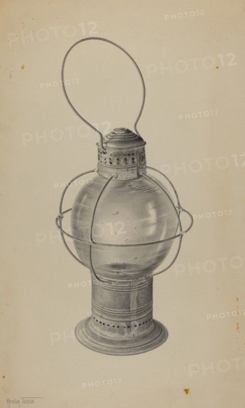 Hand Lantern, c. 1938. Creator: Amelia Tuccio.
