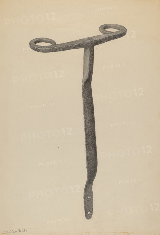 Latch for Double Swing Gate, c. 1939. Creator: Maurice Van Felix.