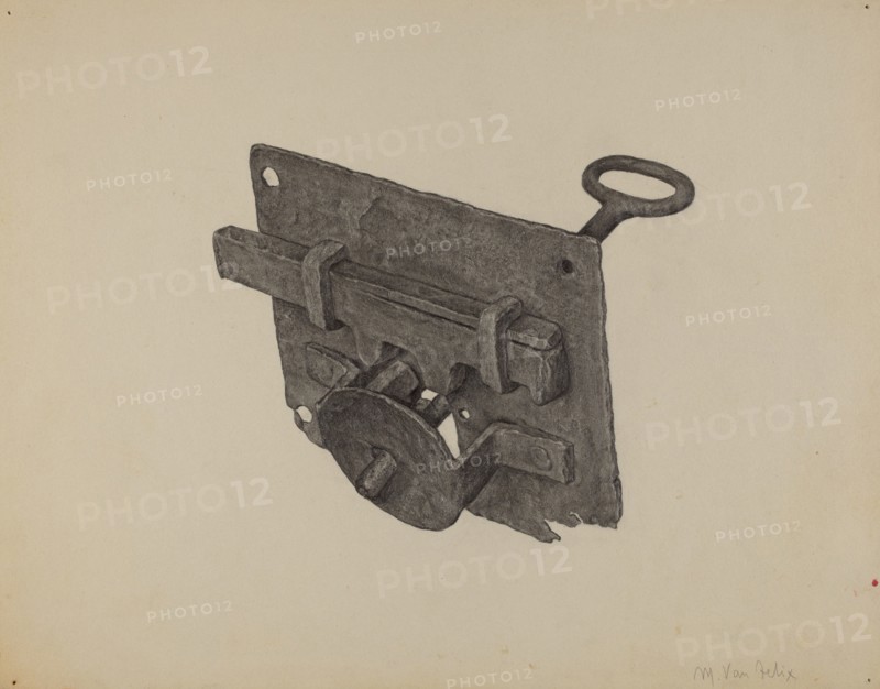 Lock and Key, c. 1938. Creator: Maurice Van Felix.