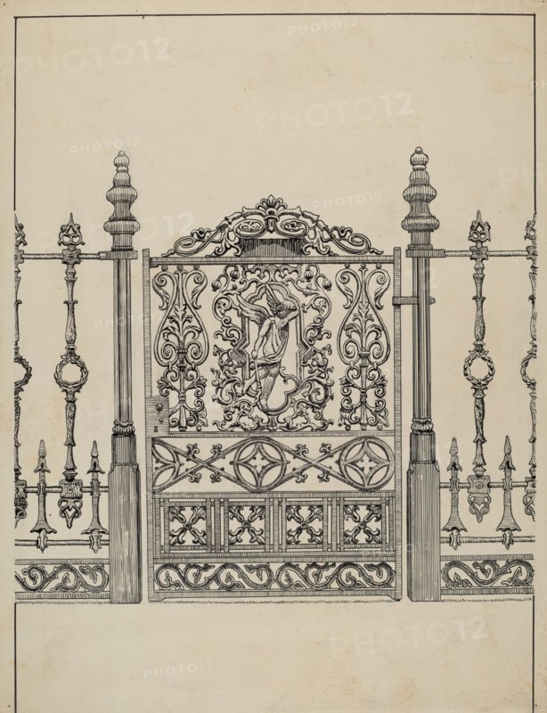 Cast Iron Gate, c. 1936. Creator: Lucien Verbeke.