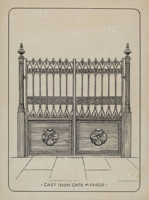 Cast Iron Gate, c. 1936. Creator: Lucien Verbeke.