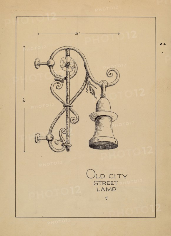 City Gas Light Bracket, c. 1936. Creator: Lucien Verbeke.