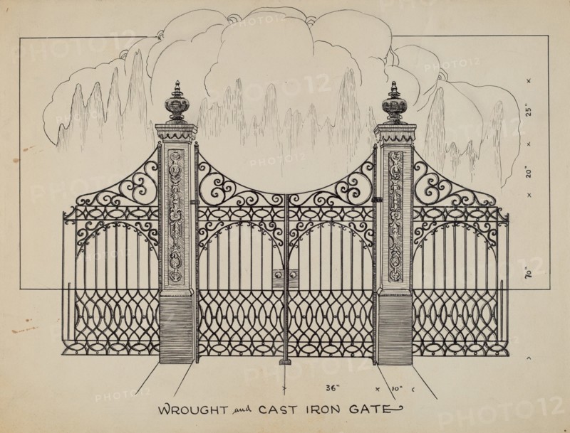 Iron Gates, c. 1936. Creator: Lucien Verbeke.