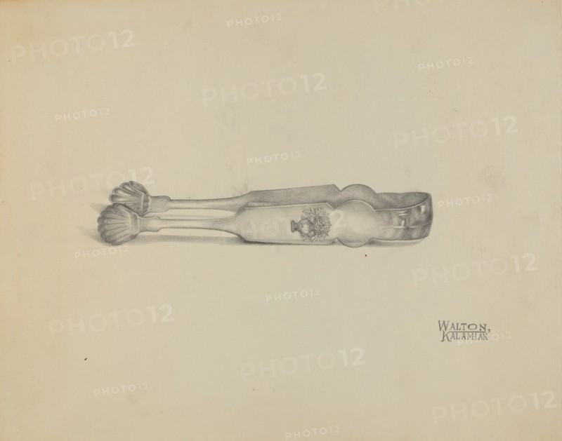 Silver Sugar Tongs, 1935/1942. Creator: Kalamian Walton.