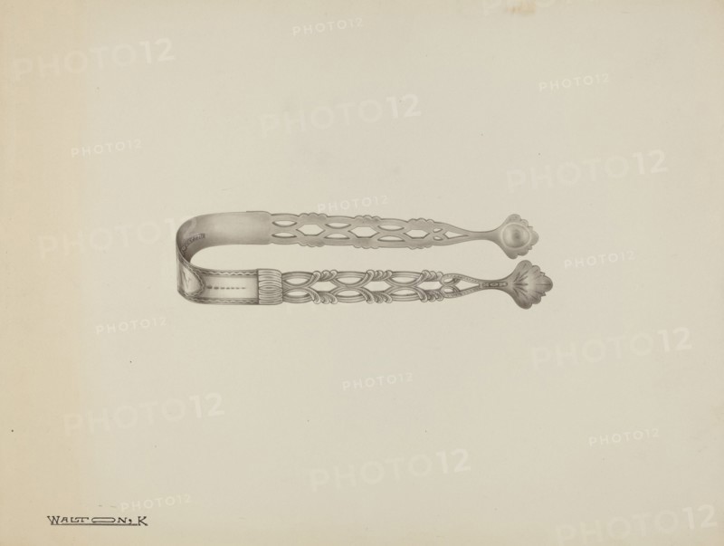 Silver Sugar Tongs, c. 1939. Creator: Kalamian Walton.