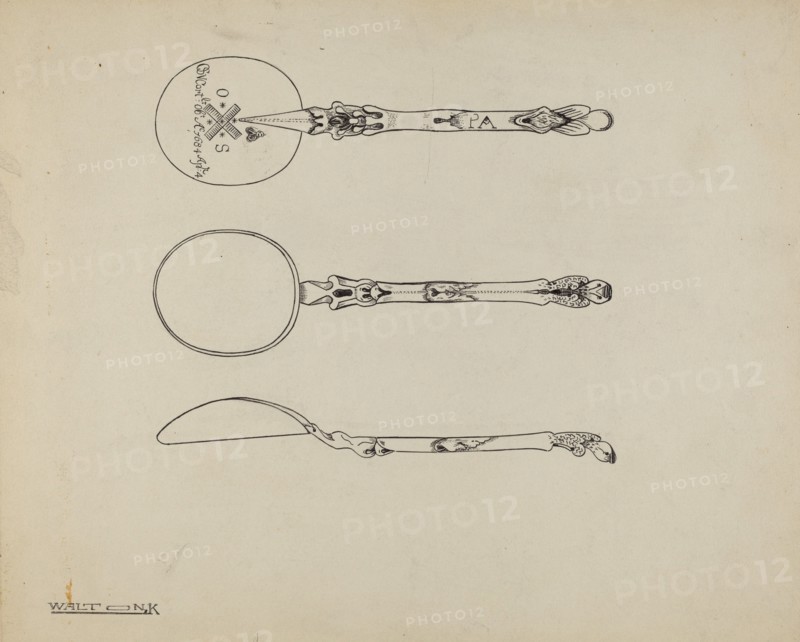 Silver Funeral Spoon, c. 1938. Creator: Kalamian Walton.