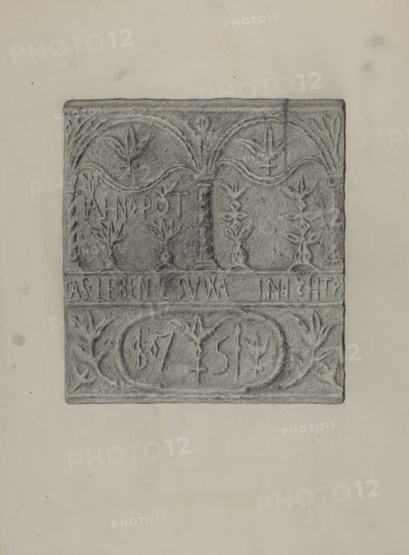 Pa. German Stove Plate, c. 1937. Creator: Roy Weber.