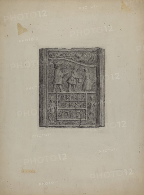 Pa. German Stove Plate, c. 1937. Creator: Roy Weber.