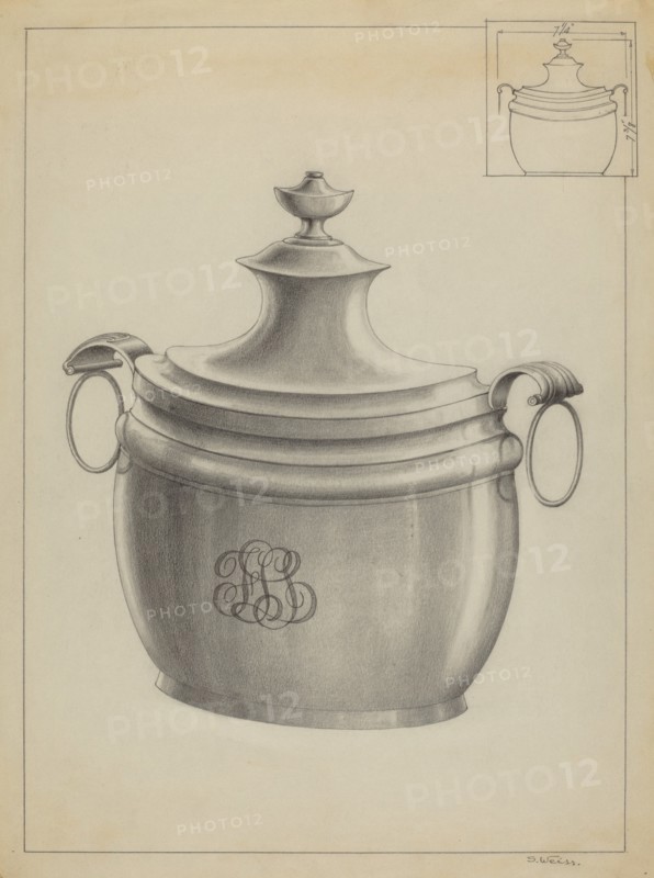 Silver Sugar Bowl, c. 1936. Creator: Simon Weiss.