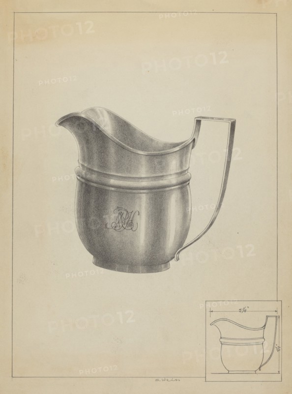 Silver Creamer, 1936. Creator: Simon Weiss.