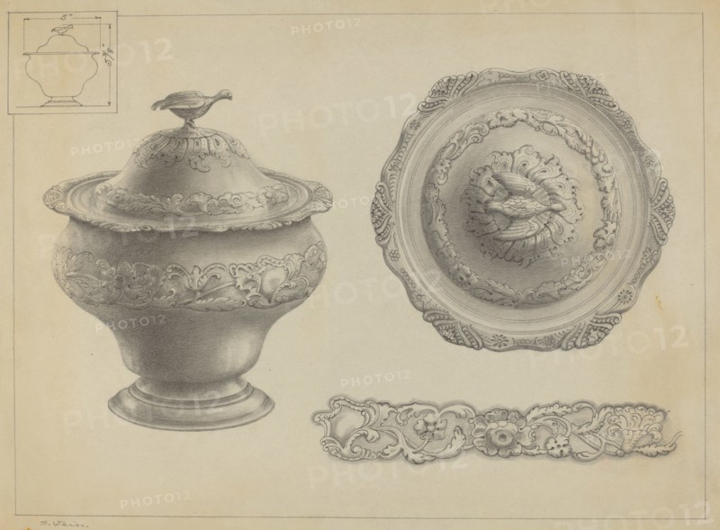 Silver Sugar Bowl, c. 1937. Creator: Simon Weiss.